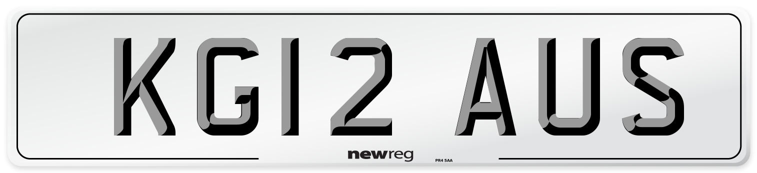 KG12 AUS Number Plate from New Reg